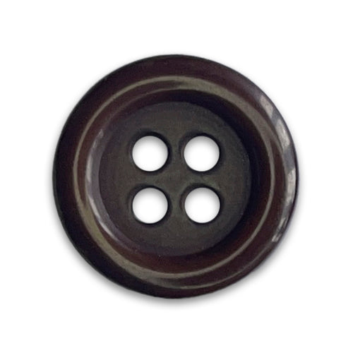 Espresso Brown 4-Hole Plastic Button (Made in Spain)