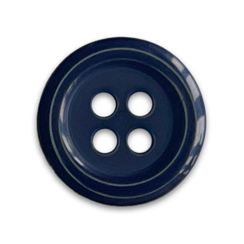 Nautical Navy Blue 4-Hole Plastic Button (Made in Spain)