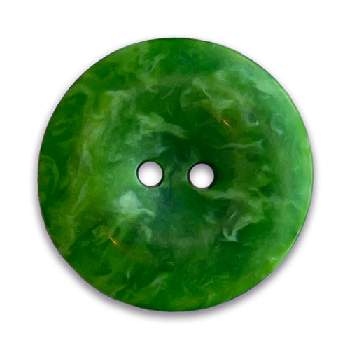 Marbleized Kelly Green 2-Hole Plastic Button (Made in Switzerland)