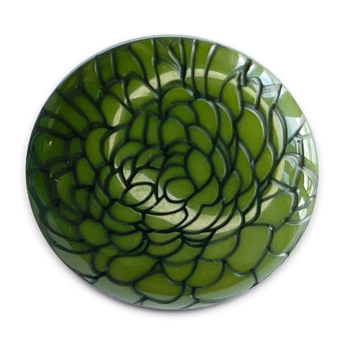 Pickle Green Succulent Plastic Button (Made in Italy)