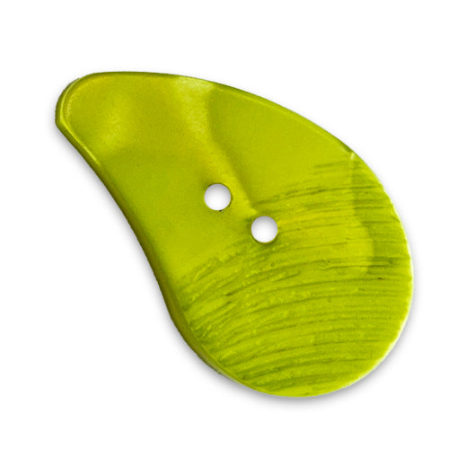 Chartreuse Comma Plastic 2-Hole Toggle Button (Made in Germany)