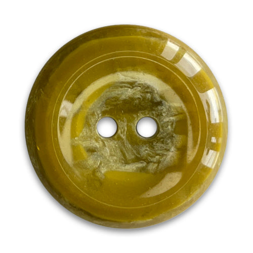 Fool's Gold Marbleized Mustard Plastic Button (Made in Italy) 
