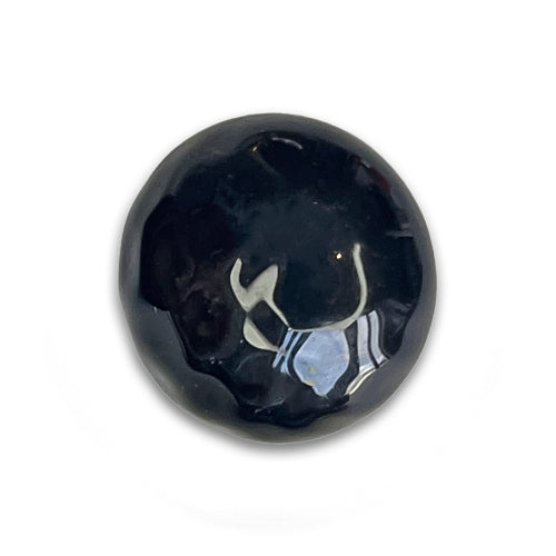 Glossy Black Moon Craters Domed Plastic Button (MADE IN Italy)