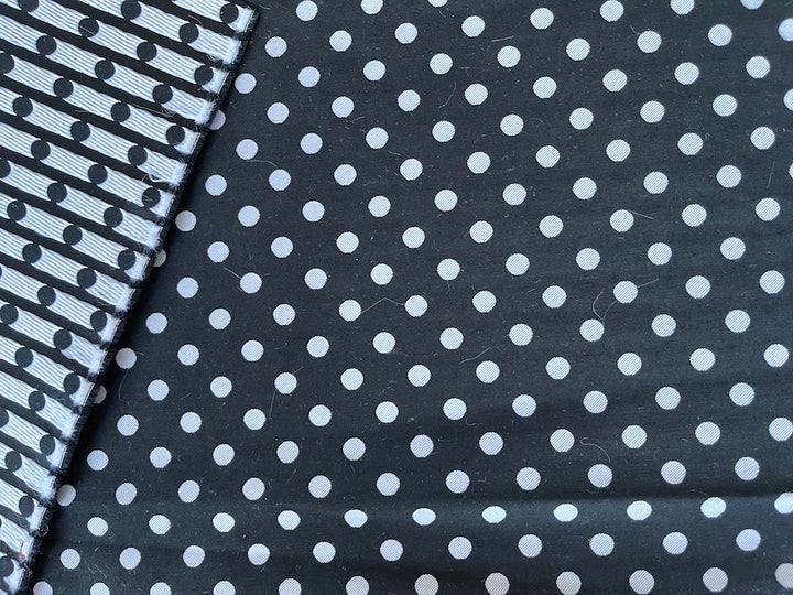 Theory Black & White Dancing Dots Polyester Brocade