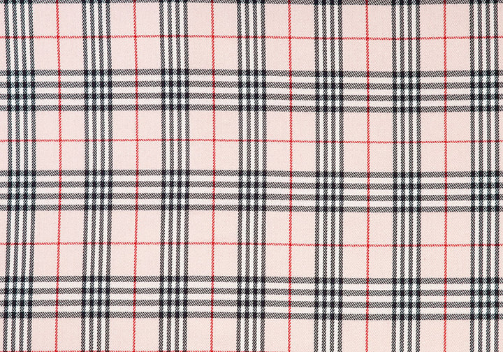 Brushed Baby Pink Plaid Stretch Polyester Twill Suiting (Made in Italy)