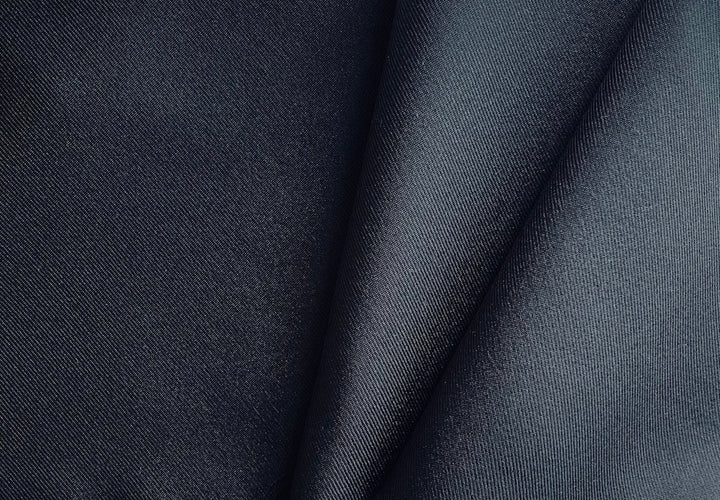 Classic Black Gabardine Polyester Suiting (Made in Italy)