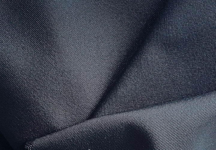 Classic Black Gabardine Polyester Suiting (Made in Italy)