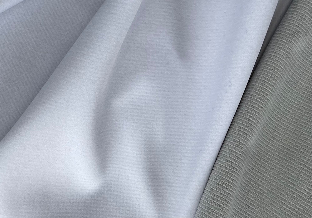 Ultra White & Amphibian Grey Waterproof  Stretch Technical Polyester Blend