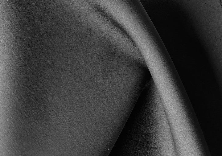 Matte Black Shadows Double-Faced Stretch Poliamide Blend Satin Crepe