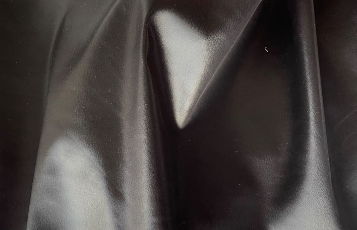 Couture Slick & Sleek Black Stretch Nylon Blend Satin (Made in Italy)