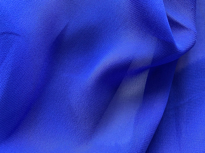 Semi-Sheer Brilliant Cobalt Georgette Crepe Viscose (Made in Italy)
