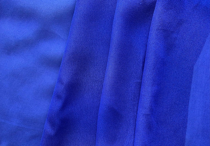Semi-Sheer Brilliant Cobalt Georgette Crepe Viscose (Made in Italy)