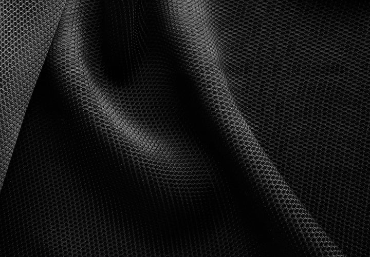 Jet Black Viscose Birds-Eye Piqué  (Made in Italy)