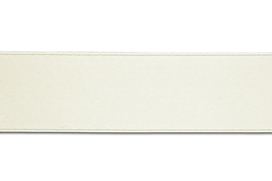 Ivory Eggshell Double-Faced Silk Satin Ribbon