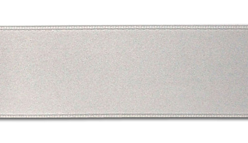 Silver Grey Double-Faced Silk Satin Ribbon