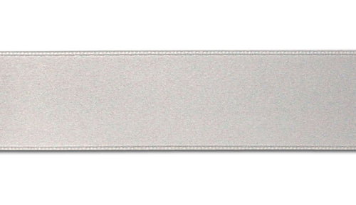 Silver Grey Double-Faced Silk Satin Ribbon