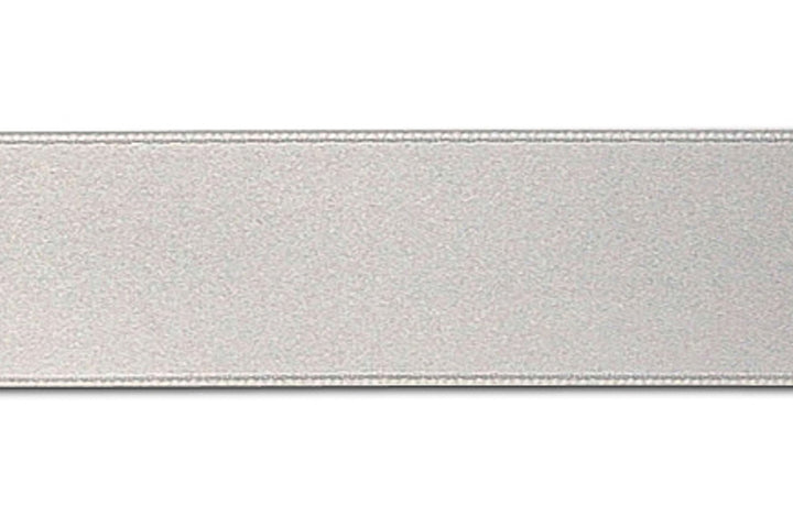 Silver Grey Double-Faced Silk Satin Ribbon