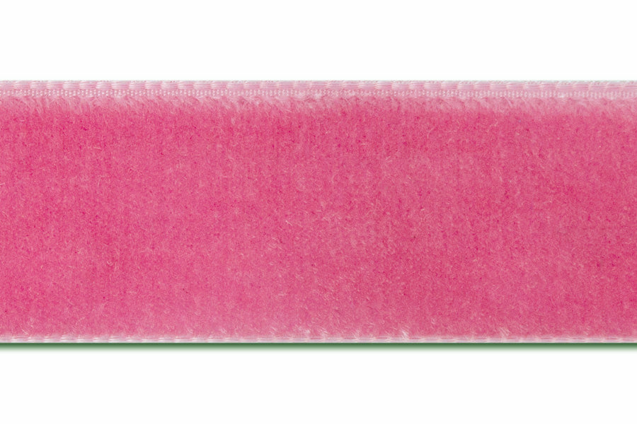 Shocking Pink Nylon Velvet Ribbon (Made in Switzerland)
