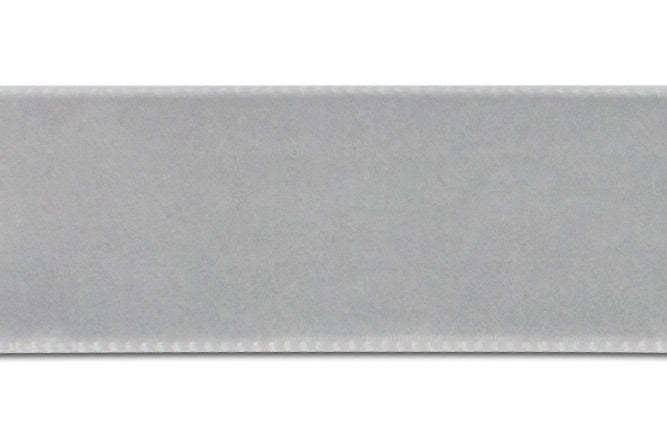 Stretch Silver Nylon Velvet Ribbon (Made in Switzerland)
