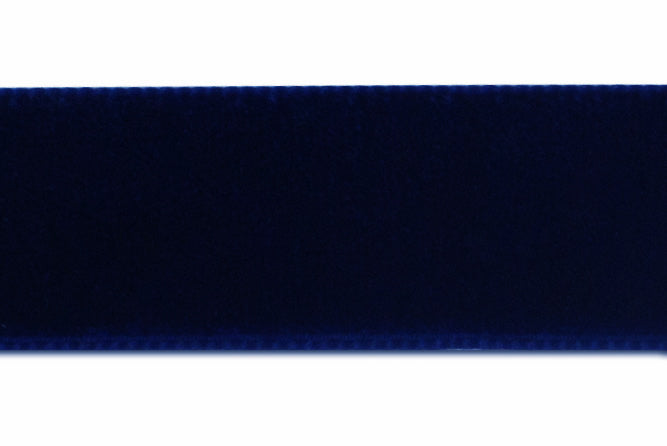 Stretch Midnight Blue Nylon Velvet Ribbon (Made in Switzerland)