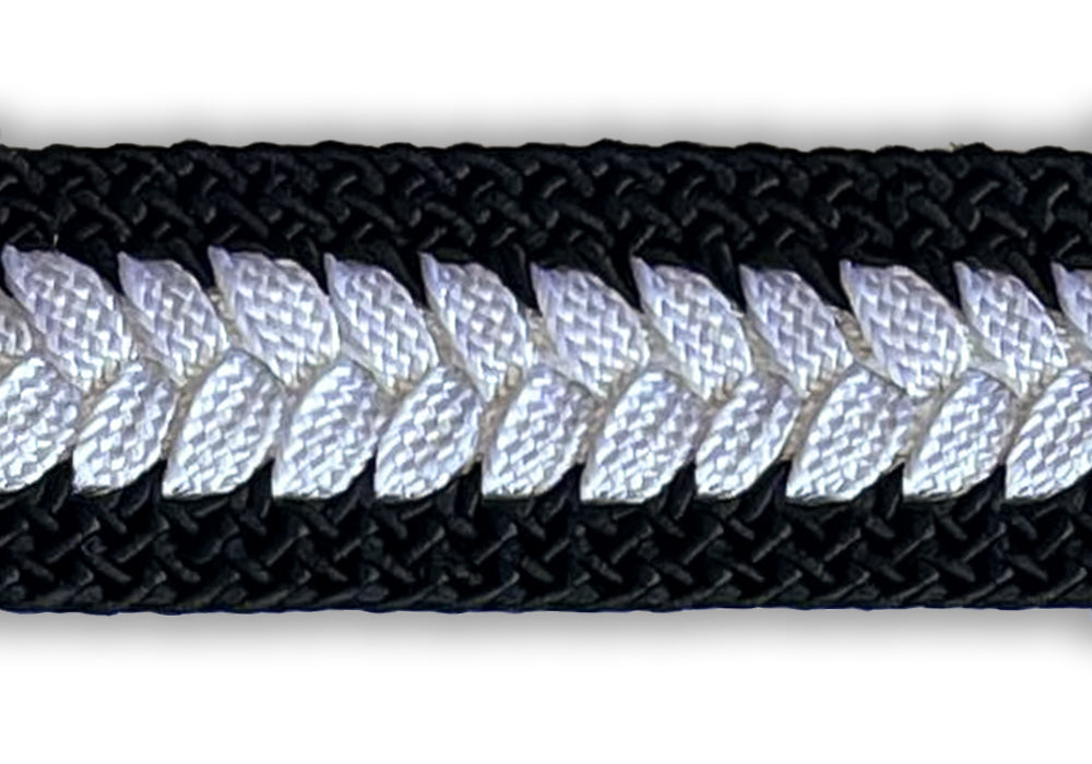 3/4" Black & White Braided Trim (Made in USA)
