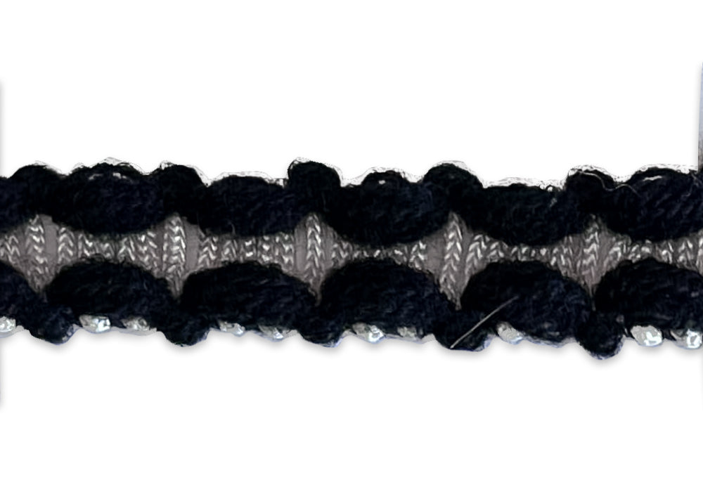 5/8" Black & White Railroad Trim (Made in France)