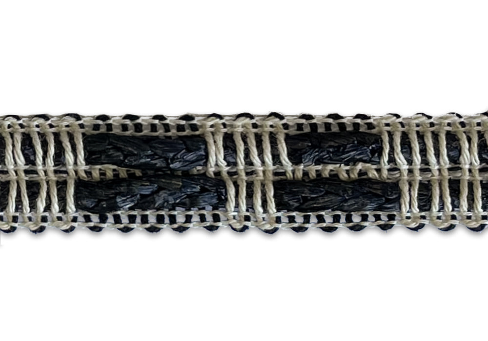 5/8" Coal & Sand Braided Trim (Made in Italy)