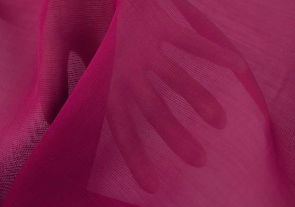 Designer Textured Redberry Silk & Wool Organza (Made in Italy)