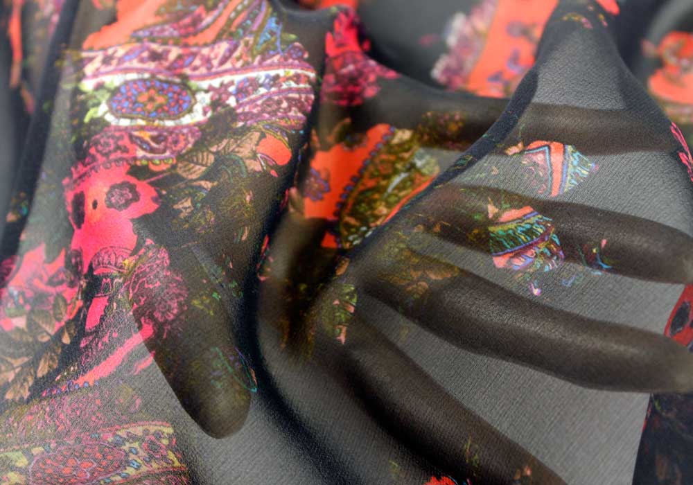 Paisley chiffon fabric deals