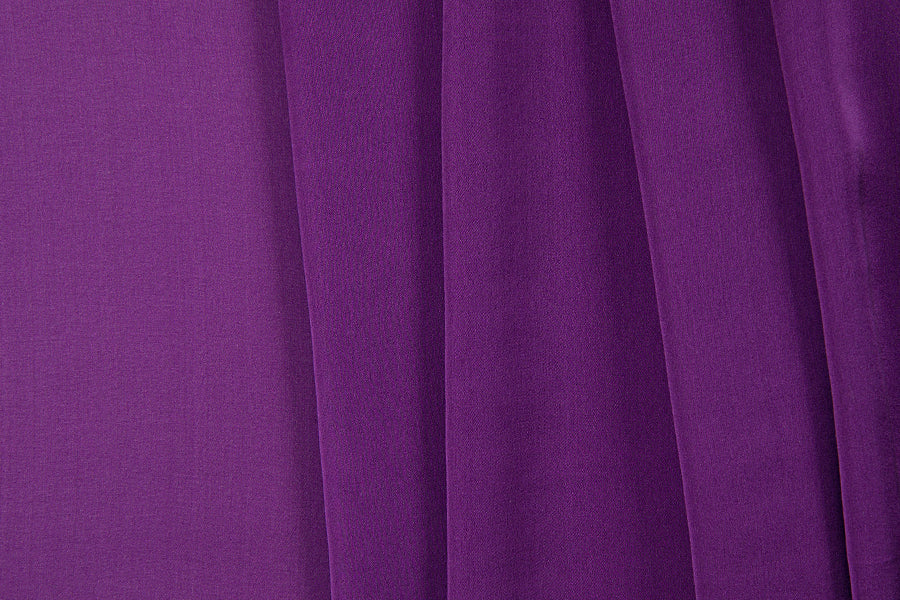 Rich Purple Plum Satin Finished Silk Chiffon