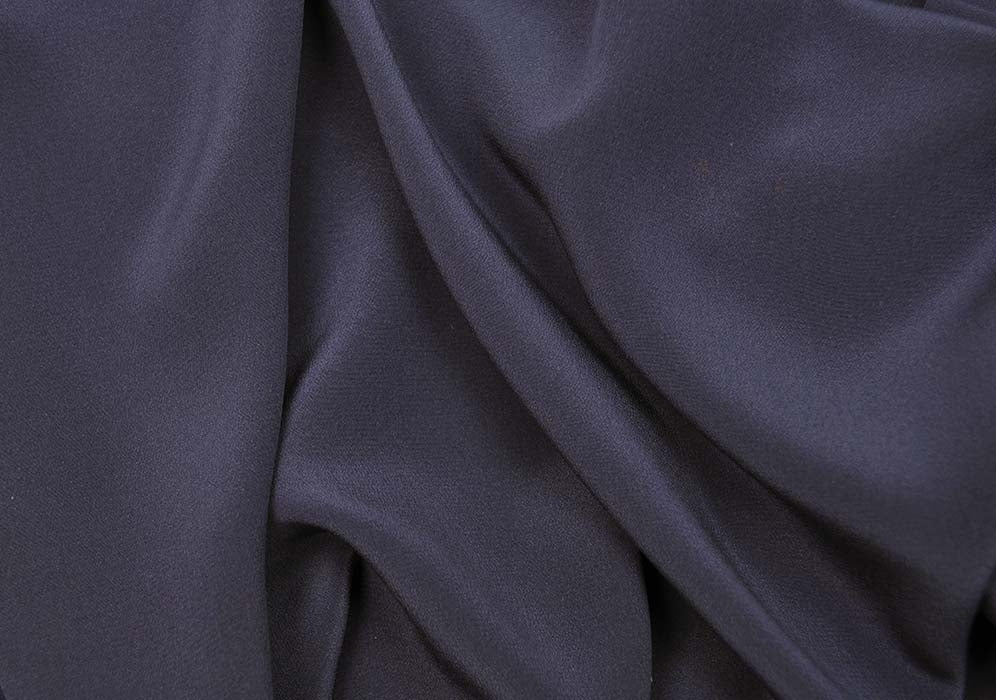 American Designer Nautical Navy Blue Silk Crepe de Chine