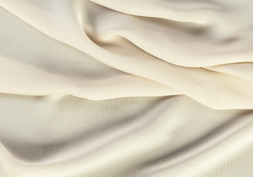Drapy Khaki Cream Silk Georgette
