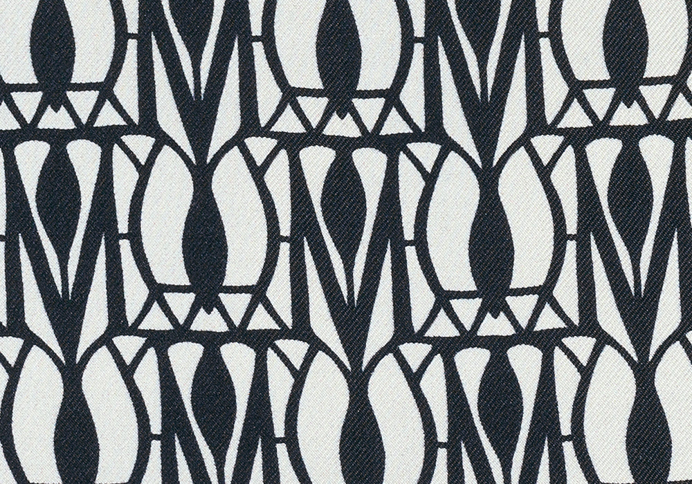 Designer Art Deco-Influenced Silk Twill (Made in Italy)