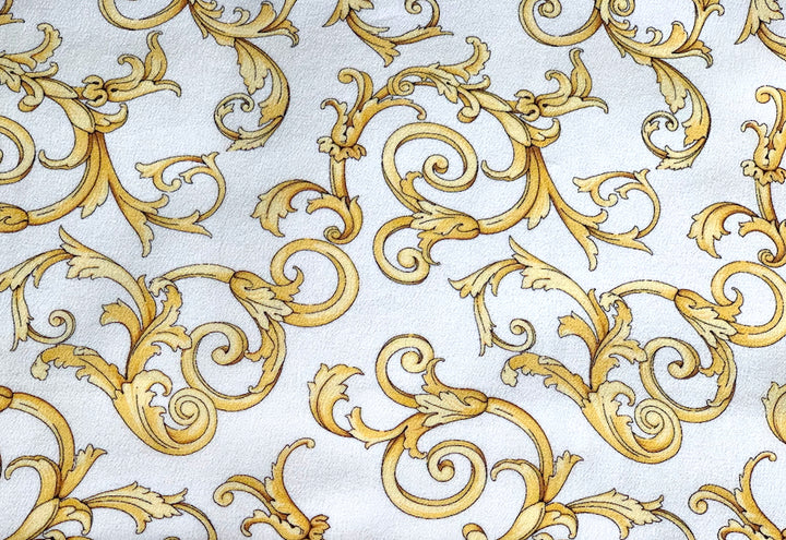 Golden Baroque-style Silk Crepe De Chine (Made in Italy)