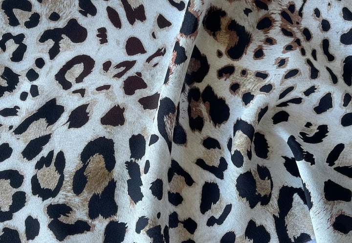 Classic D&G Leopard Silk Crepe De Chine (Made in Italy)