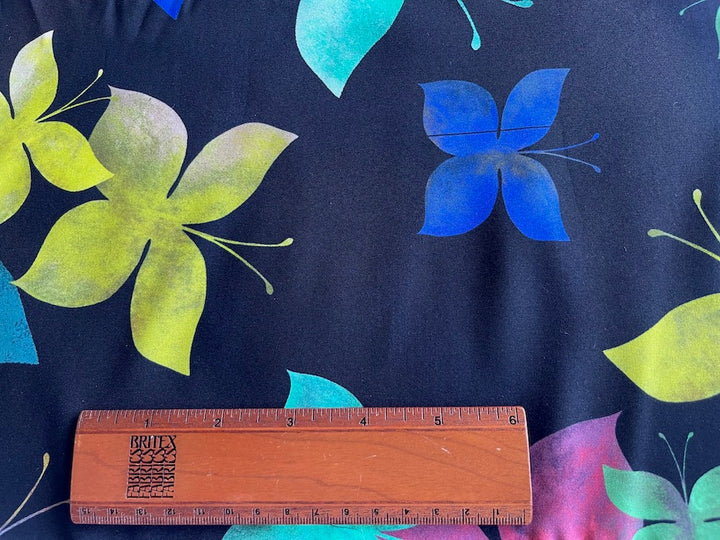 Philipp Plein Montaggio Burnished Butterflies Stretch Matte Silk Satin Charmeuse (Made in Italy)