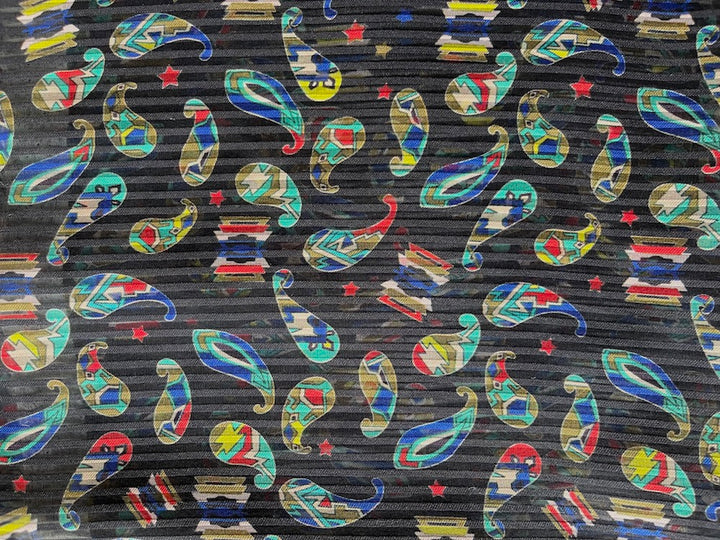 Indigenous Paisley & Stars Silk Jacquard Chiffon (Made in Italy)