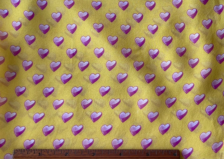 Tuscan Sun Silent Conversational Hearts Silk Chiffon (Made in Italy)