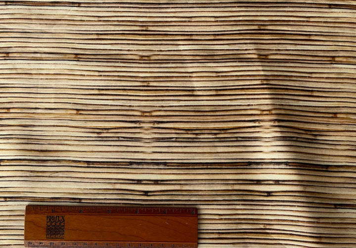 D & G Coffee Wood Grain Mock Mikado Silk (Made in Italy)