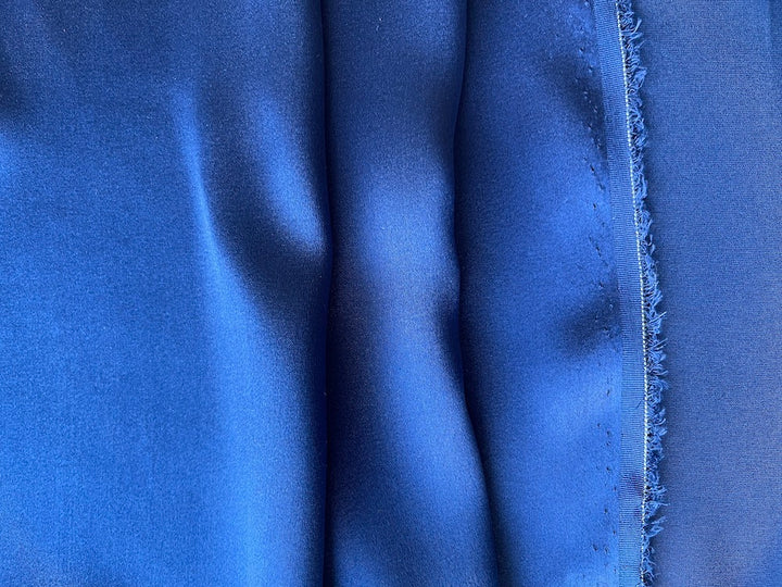 Rich Azure Blue Stretch Silk Satin Charmeuse (Made in Italy)