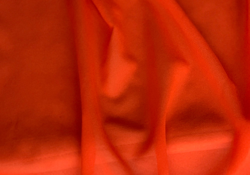 Sunset Orange Sheer Stretch Silk Georgette (Made in Italy)