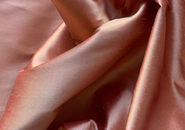 Iridescent Copper Crisp Silk Shantung