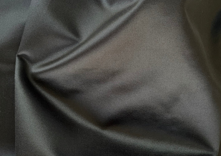 Chic Black Silk & Viscose Duchess Satin (Made in Italy)