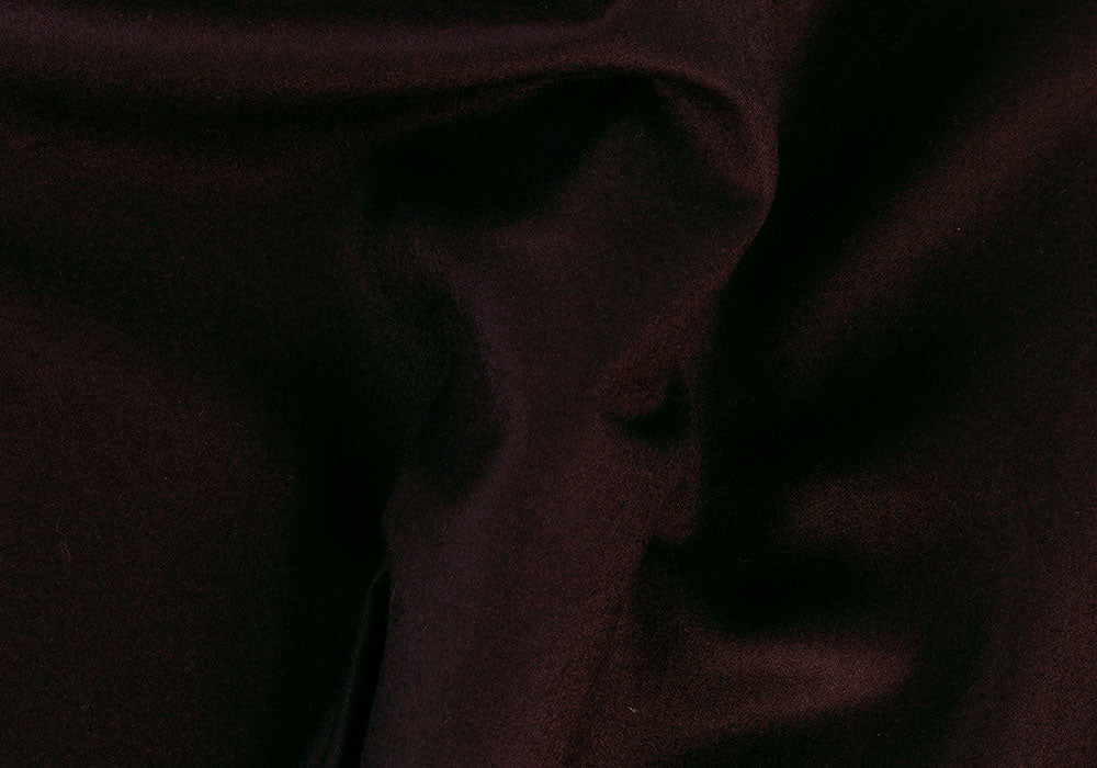 Eggplant Double-Face Virgin Wool Melton Coating (Made in Italy)