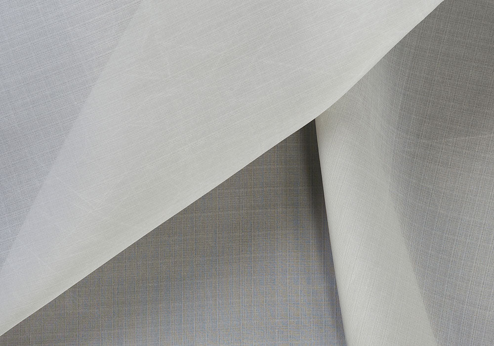 Pale Smoke Gray Textured Silk Gazar (Made in Italy)