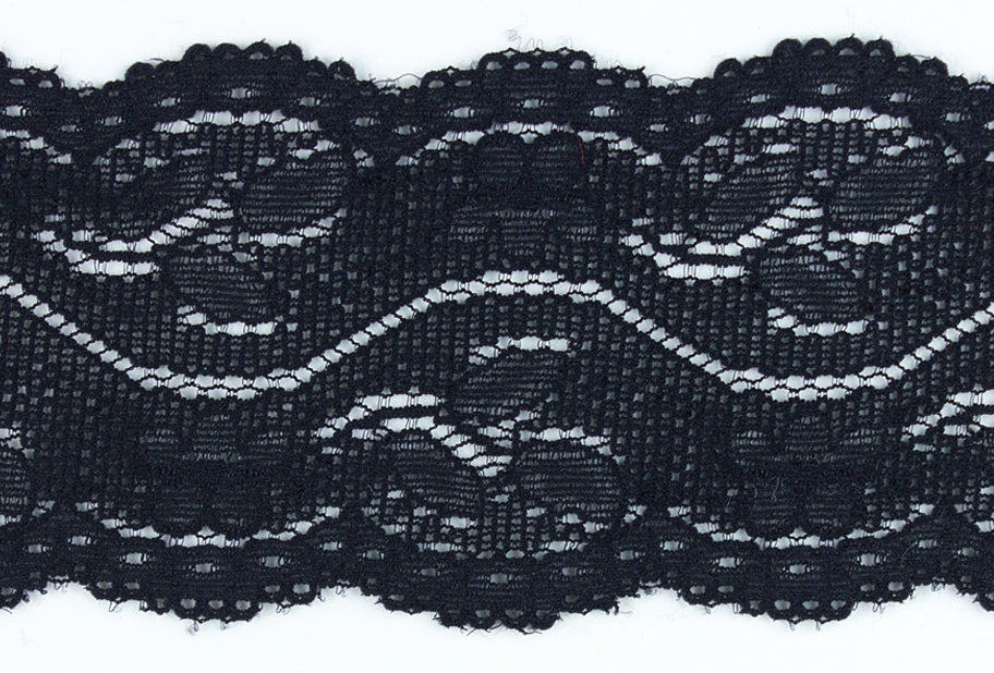 1 1/2" Black Stretch Lace