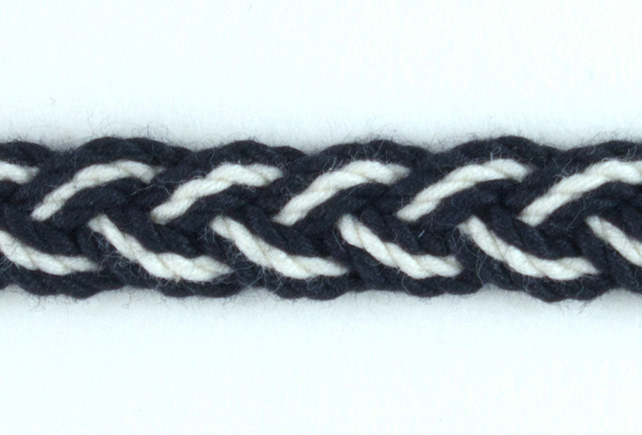 1/2" Black & Natural Cotton Trim (Made in France)