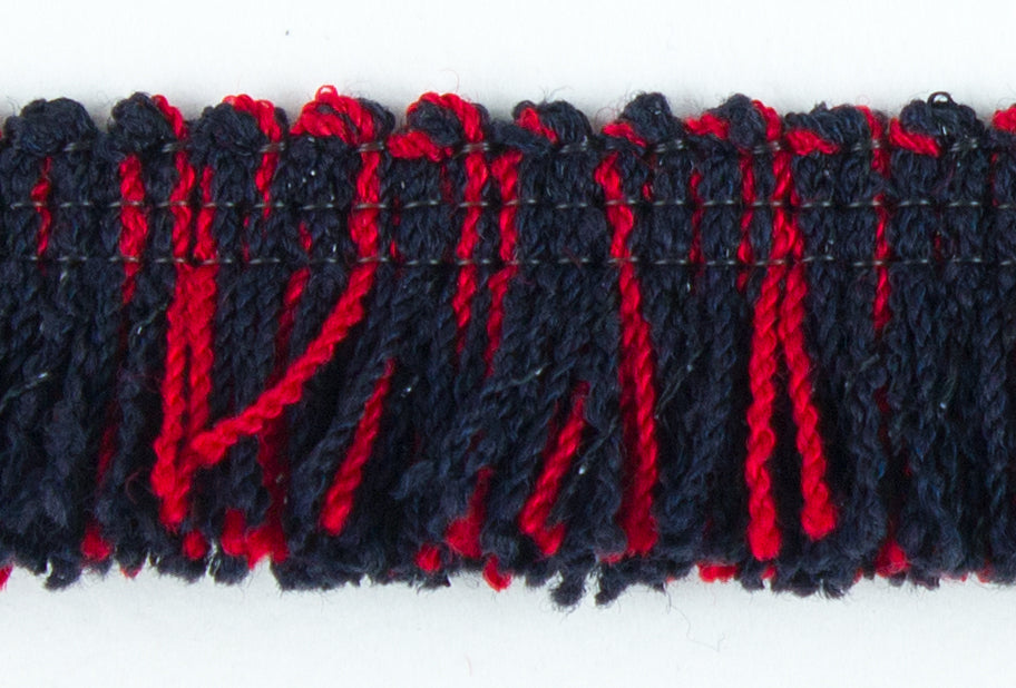 3/4" Black & Red Fringed Trim