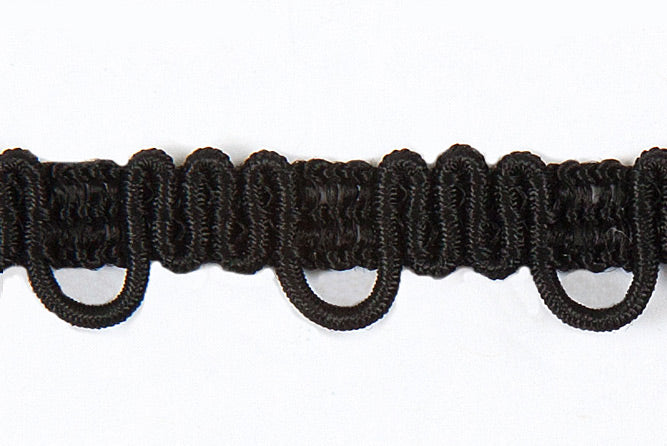 Black Bridal Button Loop Trim