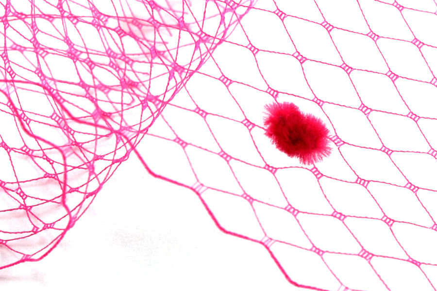9" Hot Pink Flocked Russian Netting